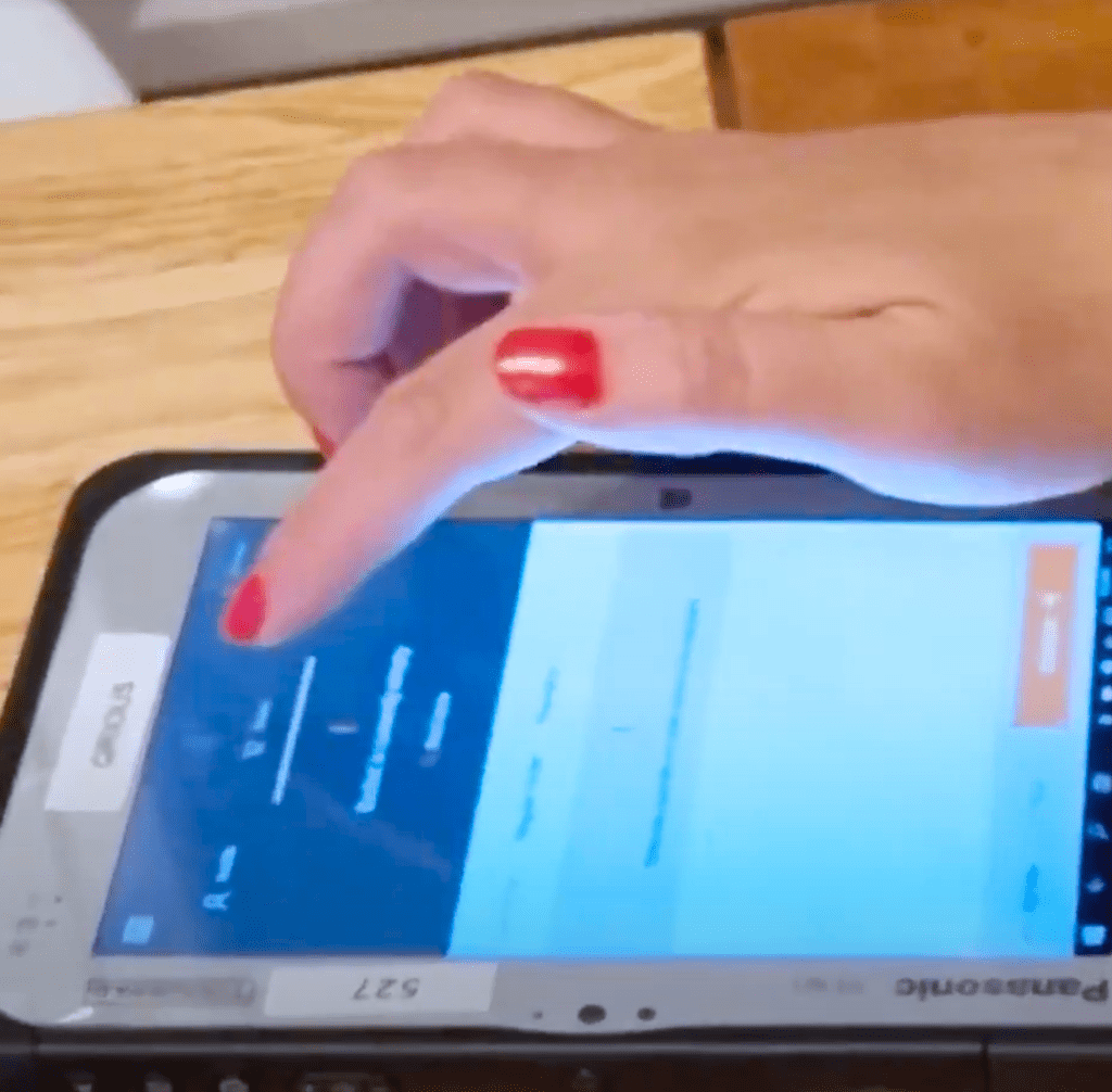 A person using a tablet