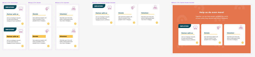 A screenshot of components and blocks in Figma
